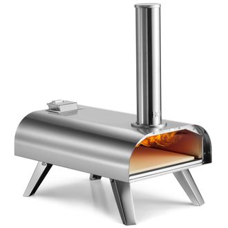 VonHaus Tabletop Outdoor Pizza Oven in Silver