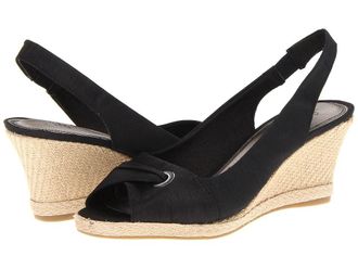 Life Stride Rebecca Womens Wedge Shoes Black Fabric : 8.5 W (C), Textile