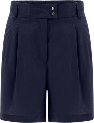 Herno Lichte Katoenen Stretch Shorts - Dames - Bermuda - Blauw - XS - Katoen - Korte Broeken