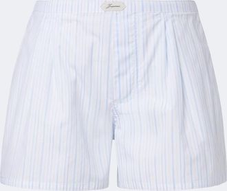 Jacquemus Amelo striped cotton poplin shorts