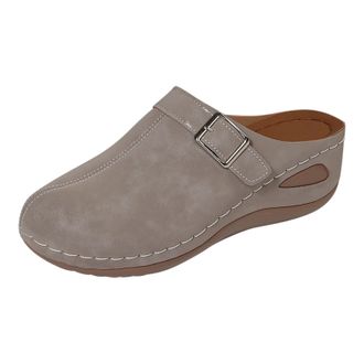 Generic 2026 Women Slippers Womens CAIA Nubuck Mule - Comfort Shoes, Arch Support, (Khaki, 4.5)