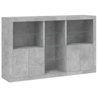 Berkfield Home Sideboard with LED Lights Concrete Grey 162x37x100 cm | Size: 162 x 37 x 100 cm