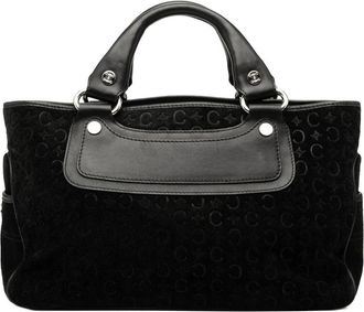 Celine Pre-owned Handbags, female, Black, Size: ONE SIZE Pre-owned Leather Trimmed Tote Bag