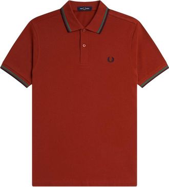 Fred Perry M3600 Slim Fit Twin Tipped Polo - Heren - Polos - Oranje - S - Leer - Tops