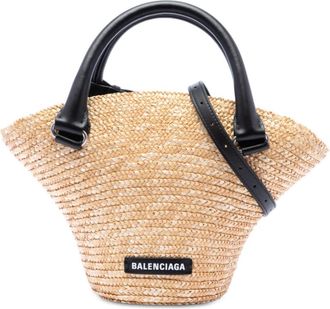 Balenciaga Pre-owned Balenciaga Mini Raffia Beach Basket Tote Ladies YP75R1XWYCIT4KEH