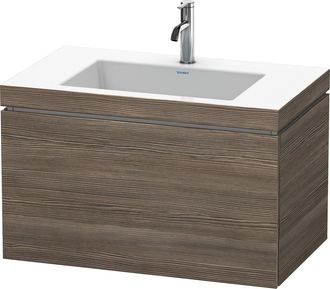 Duravit Lavabo Para Muebles Duravit L-cube C-bonded Con Base, Colgante, 80x48 Cm, 1 Extra&iacute;ble, Sin Rebosadero, 1 Agujero Para Grifo, Color: Pino Terra Decor -