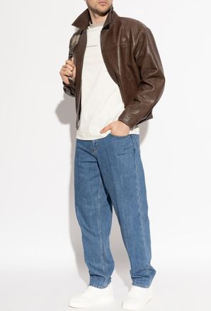 Emporio Armani T-shirt With Logo, Mens, Cream