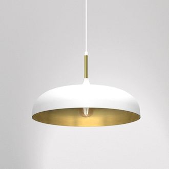 Milagro Lincoln White Pendant Lamp 45 cm Hand Made Scandi Style Gold Interior