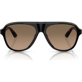 Oliver Peoples 57mm Paul Newman Polarized Shield Sunglasses in Black /Sandstone at Nordstrom
