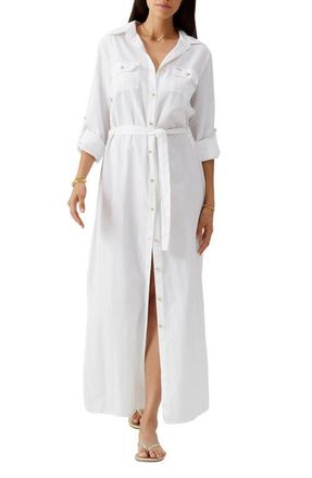 Melissa Odabash Darcy Button-Up Cover-Up Dress in White at Nordstrom, Size X-Small