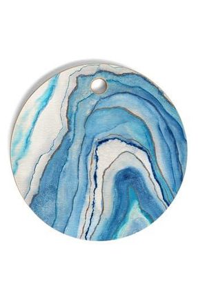 Deny Designs Abstract Watercolor Round Cutting Board in Blue at Nordstrom Rack