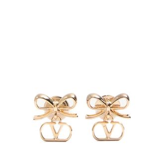 Valentino Garavani Earrings, female, Yellow, Size: ONE SIZE VLogo Signature Metal Earrings
