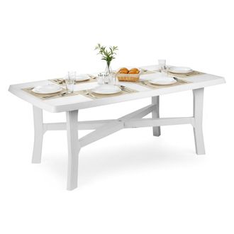 Dmora Dmora Table DExt&eacute;rieur Rectangulaire, Made In Italy, 180x100x72 Cm, Couleur Blanc