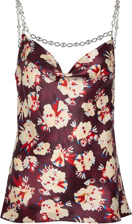Paco Rabanne Floral-print Metal Detail Silk Blouse - Multicoloured - 34 (UK6 / XS)
