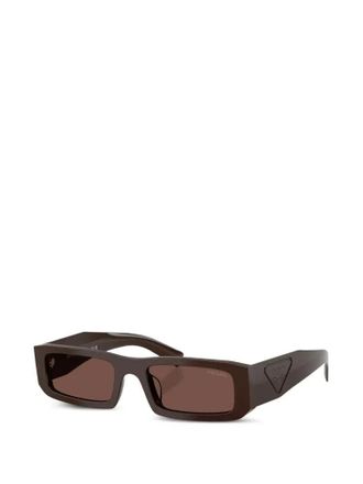 Prada PRD09SD Rectangular Frame Sunglasses - Brown