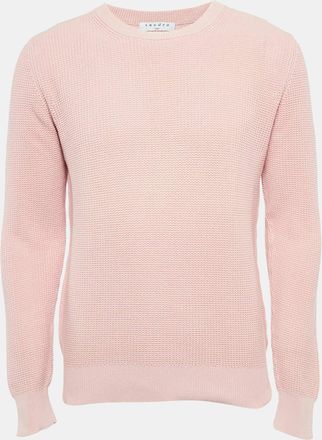 Sandro Pink Cotton Knit Crew Neck Jumper