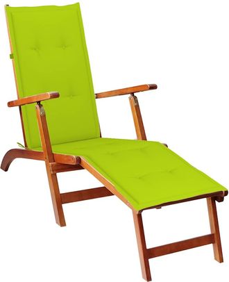 vidaXL Vidaxl - Tumbona De Jard&iacute;n Con Reposapi&eacute;s Y Coj&iacute;n Madera Maciza Acacia