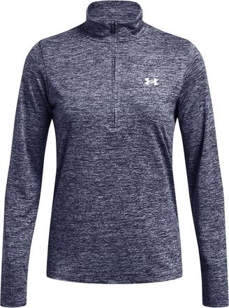 Under Armour Dames-top met halve rits en textuur (Middernacht marine)