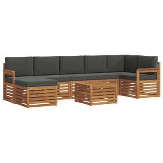 vidaXL Conjunto De Sof&aacute;s De Exterior 8 Pcs Natural Y Antracita Vidaxl
