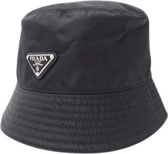 Prada Pre-owned Bucket Hat - unisex - Vintage Accessoires - Zwart - ONE Size - Nylon - Vintage