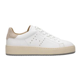 Hogan Studded Leather Sneakers - Dames - Sneakers - Wit - 40 EU - Katoen - Schoenen