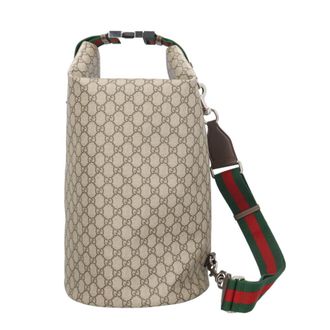Gucci Beige Green Red Color Gg Supreme Canvas Shoulder Bag (Pre-Owned)