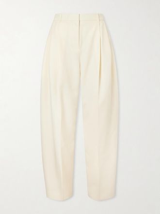 Jacquemus Pantaloni A Gamba Affusolata In Lana Con Pinces Dhomme - Bianco sporco