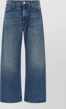 Mother denim low-rise wide-leg cropped jeans