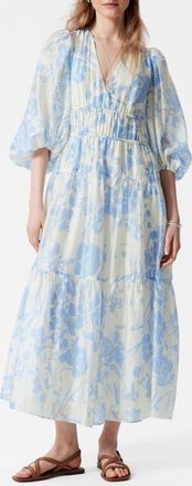 & Other Stories Floral Print Puff Sleeve Dress in White Dusty Light at Nordstrom, Size Medium