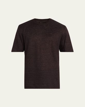 Ermenegildo Zegna Mens Linen Crewneck T-Shirt