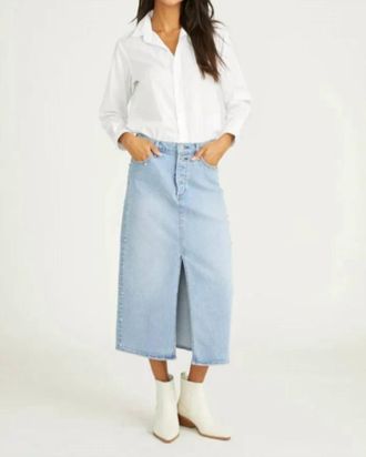 Free People Piper Denim Skirt In Blue