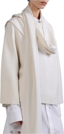 Barbara Bui Pull H25 - Dames - Ronde hals truien - Wit - XS - Wol - Truien & Vesten