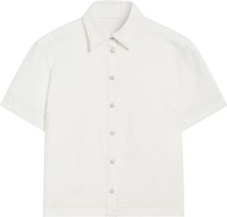 Pence Laura Cropped Cotton Short-Sleeved Shirt