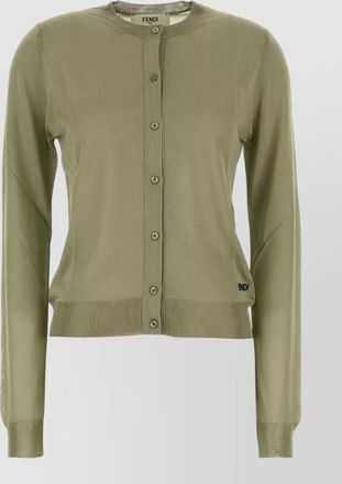 Fendi stretch viscose blend cardigan ribbed trims