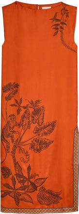 Alemais Alemais Monkey Dance Printed Silk Midi Dress - Rust - 10 (UK10 / S)