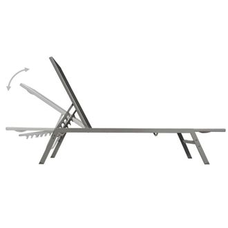 Berkfield Home Sun Loungers 2 pcs with Table Steel & Textilene Black