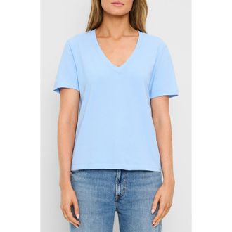Michael Stars Daria Classic V-Neck T-Shirt in Sky at Nordstrom, Size X-Small