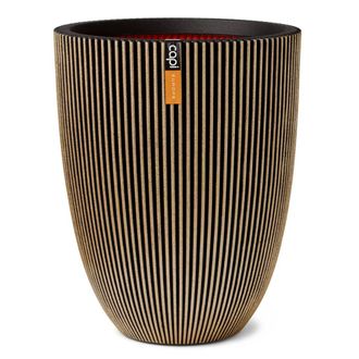Capi Capi - Vaso Elegante Groove 34x46 Cm Negro Y Dorado 445494