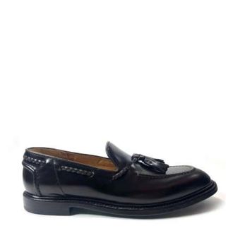 Green George Green George - Handgemaakte Zwarte Kalfleren Loafer - Heren - Schoenen - Zwart - Maat: 43 EU Leer