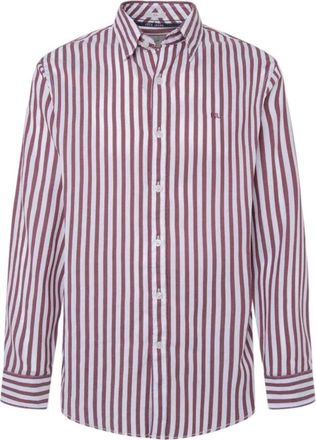 Pepe Jeans London Gestreept overhemd met lange mouwen - Heren - Casual Overhemden - Rood - 2XL - Overhemden