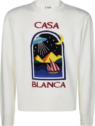 Casablanca Felpa GC Stampa - Heren - Ronde hals truien - Beige - M - Truien & Vesten