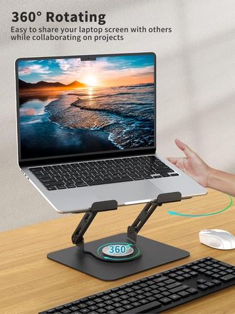 OEM Soporte Para Port&aacute;til Con Base Giratoria De 360&deg;, Soporte Ergon&oacute;mico De Escritorio, Altura Y &Aacute;ngulos Ajustables, Soporte Plegable Para Port&aacute;til, Estru