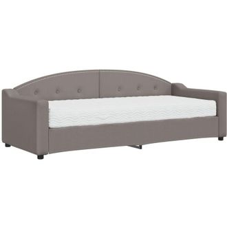 vidaXL Vidaxl - Sof&aacute; Cama Con Colch&oacute;n Tela Gris Taupe 80x200 Cm