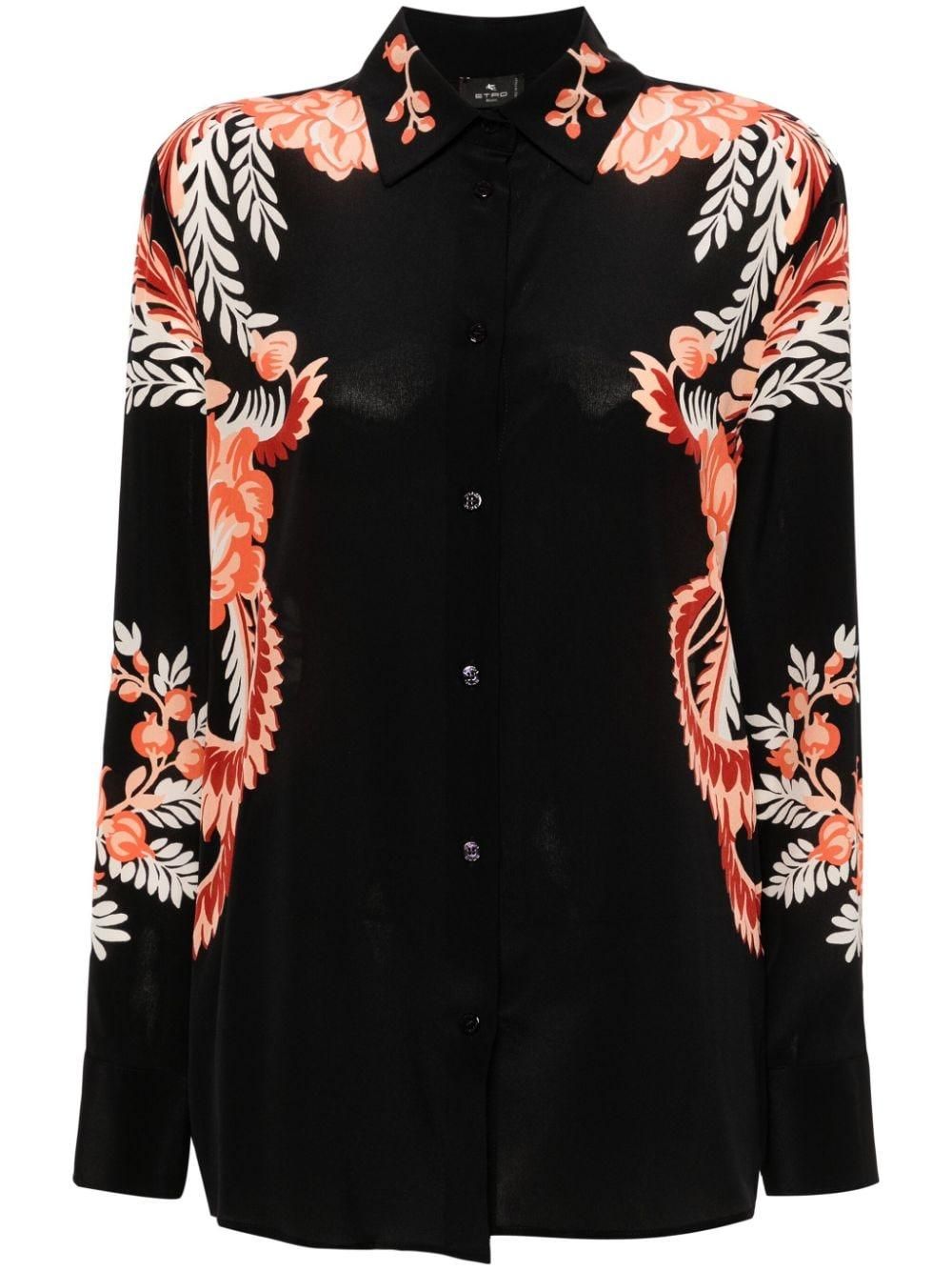 【ETRO】カットソー　シルク×カシミア　42サイズ ETRO(エトロ) Scarf pattern all silk shirt スカーフ柄 シルク