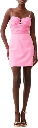 French Connection Whisper Ruched Tulle Minidress in Aurora Pink at Nordstrom, Size 8
