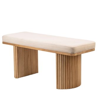 Nordlys Scandinavian Wood Entryway Bench in Beige
