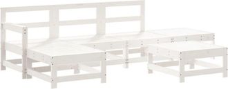 vidaXL Juego De Muebles De Jard&iacute;n 6 Piezas Madera Maciza Pino Blanco Vidaxl