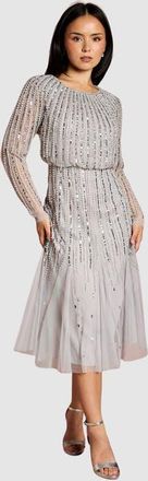 Coast Petite Party Sequin Midi Dress in Grey Mist at Nordstrom, Size 0P