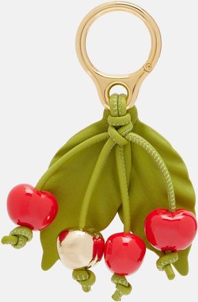 Loewe Paulas Ibiza Cherry leather-trimmed charm