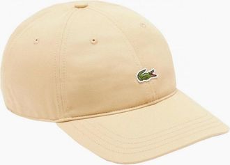 Lacoste Mens Lacoste Mens Cotton twill Beige Cap - Tan - Size: ONE size